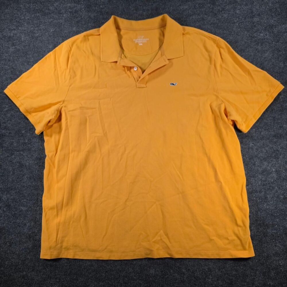 Vineyard-vines Men's Yellow and Orange Polo-shirts